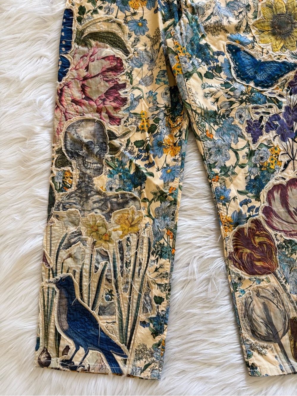 R13 New Boyfriend Pants Floral Embroidered Applique Size 26 - Picture 2 of 11